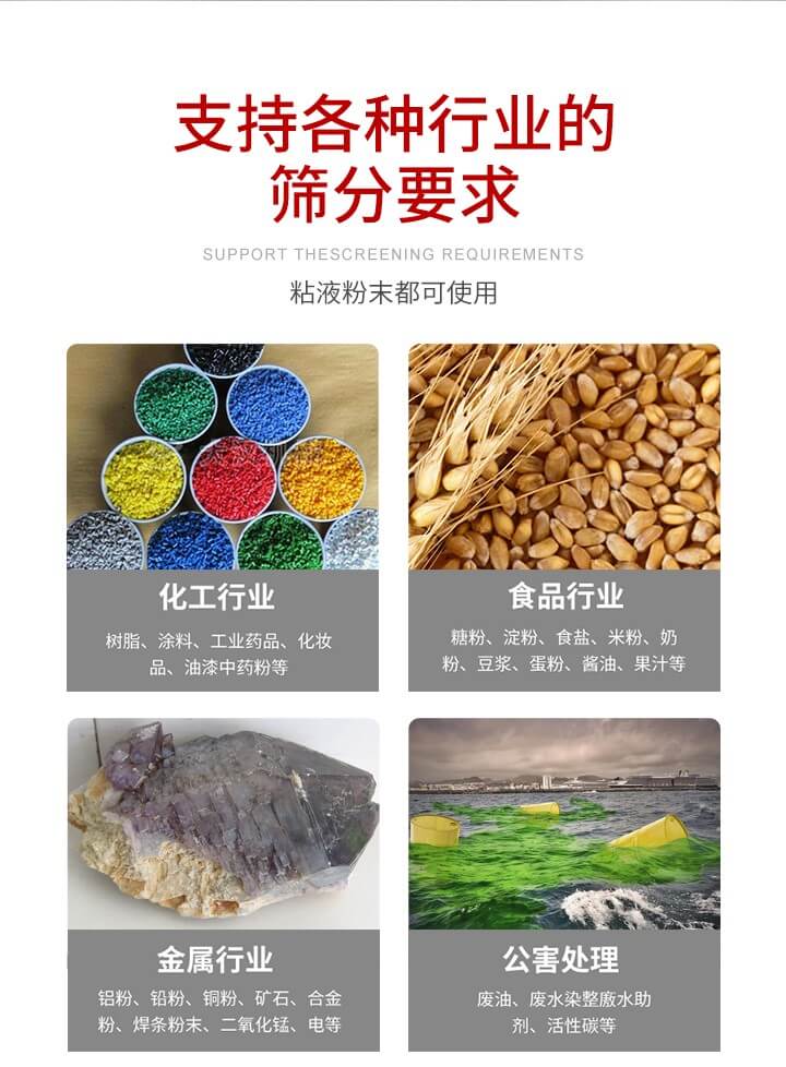 旋振篩材質(zhì)分類比較常見(jiàn)的有：不銹鋼，碳鋼，塑料等三種。不同材質(zhì)會(huì)有相對(duì)應(yīng)的側(cè)重優(yōu)勢(shì)，所以可根據(jù)行業(yè)的性質(zhì)進(jìn)行合理的選擇。